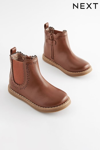 Tan Brown Wide Fit (G) Cut-Out Detail Chelsea Boots (D91475) | £28 - £32