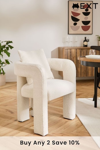 Casual Bouclé Oyster Natural Camden Accent Chair (D91503) | £225