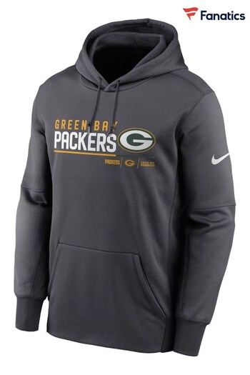 Nike Lilac Grey NFL Fanatics Green Bay Packers Therma Pullover Hoodie (D91599) | £70