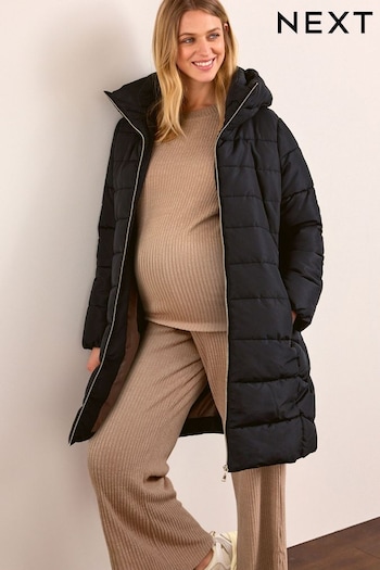 Black Maternity Padded Coat With Zip-Out Panel (D91695) | £68