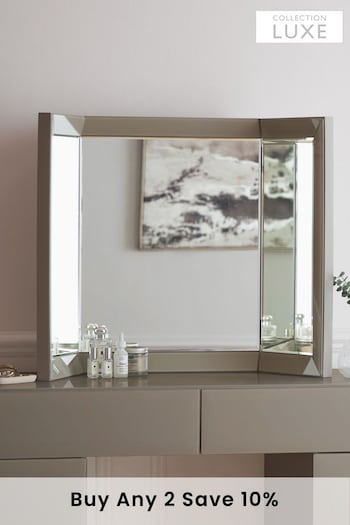 Dark Natural Sloane Collection Luxe Rectangular Dressing Table Mirror (D91715) | £150