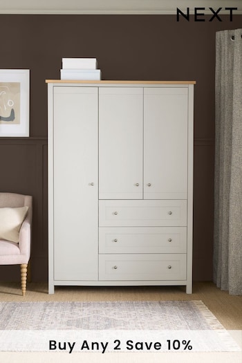 Chalk White Malvern Paint Effect Triple, 3 drawers Wardrobe (D91716) | £725