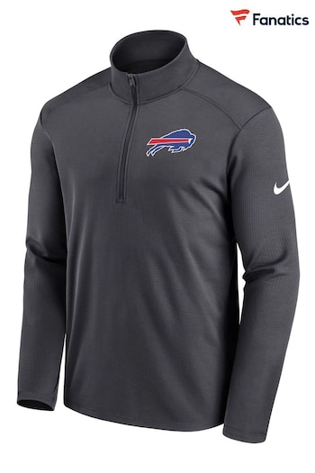 Nike Grey NFL Fanatics Buffalo Bills Logo Pacer Half Zip Hoodie (D91755) | £55