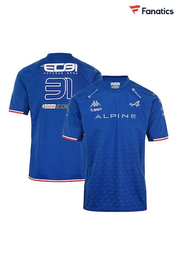 Fanatics Blue BWT Alpine F1 Team Esteban Ocon 2022 Driver T-Shirt (D91797) | £65