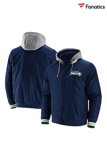 Fanatics Blue NFL Seattle Seahawks Fanatics Branded Sateen Jacket (D91799) | £100
