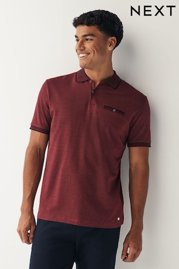 Burgundy Red Tipped Regular Fit Polo Shirt (D91809) | £28