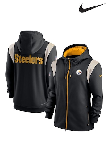Nike Black Fanatics NFL Pittsburgh Steelers Sideline Thermaflex Full Zip Fleece (D91863) | £75