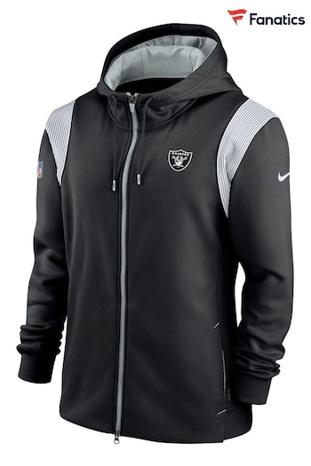 Nike Black NFL Fanatics Las Vegas Raiders Sideline Thermaflex Full Zip Fleece (D91866) | £75