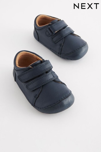 Navy Blue Wide Fit (G) Crawler Shoes (D91922) | £24