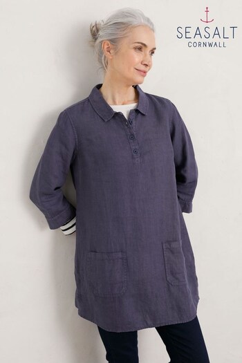 Seasalt Cornwall Purple Artist's Journey Tunic Shirt (D91978) | £70