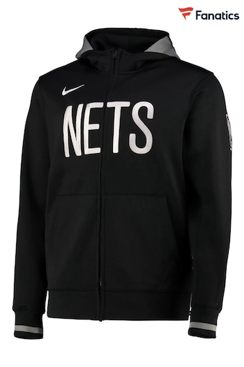 Nike White Black Fanatics Brooklyn Nets Nike White Thermaflex Full Zip Hoodie (D92045) | £120