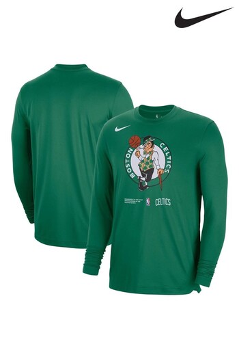 Nike Green Fanatics Boston Celtics Nike Long Sleeve Pregame Shooter T-Shirt (D92090) | £55