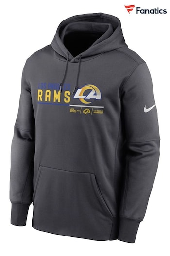 Nike Reverse Black NFL Fanatics Los Angeles Rams Therma Pullover Hoodie (D92096) | £70