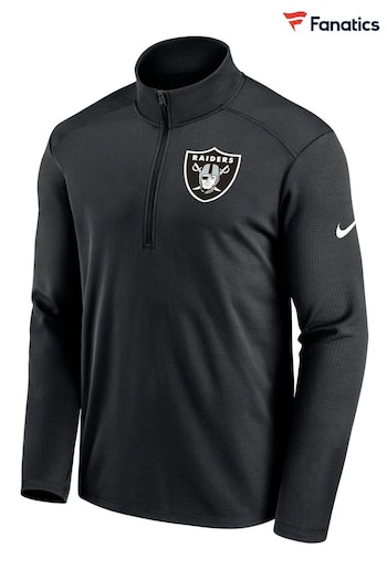 Nike Black NFL Fanatics Las Vegas Raiders Logo Pacer Half Zip Hoodie (D92097) | £55