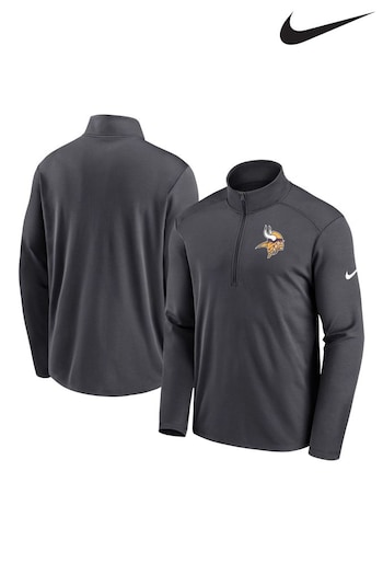 Nike Black NFL Fanatics Minnesota Vikings Logo Pacer Half Zip Sweat Top (D92098) | £55