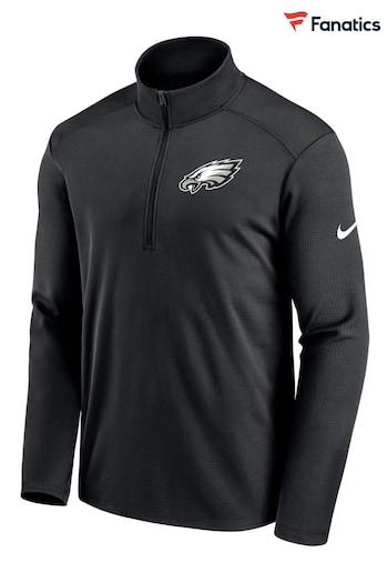 Nike Black NFL Fanatics Philadelphia Eagles Logo Pacer Half Zip Sweat Top (D92099) | £55