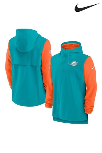 Nike Green NFL Fanatics Miami Dolphins Sideline Player Lightweight Jacket (D92101) | £85