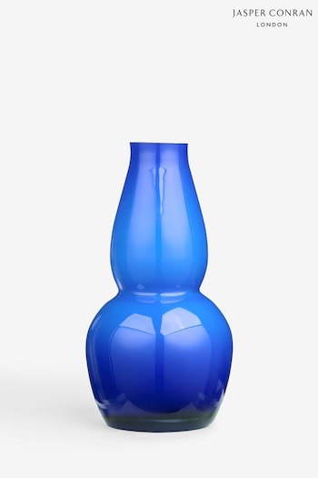 Jasper Conran London Blue Sculptural Glass Vase (D92111) | £32