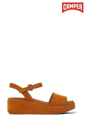 Camper Misia Brown Nubuck Women's Platform Sandals (D92271) | £120
