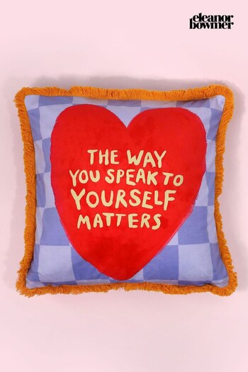 Eleanor Bowmer Purple Motivational Heart Cushion (D92431) | £30
