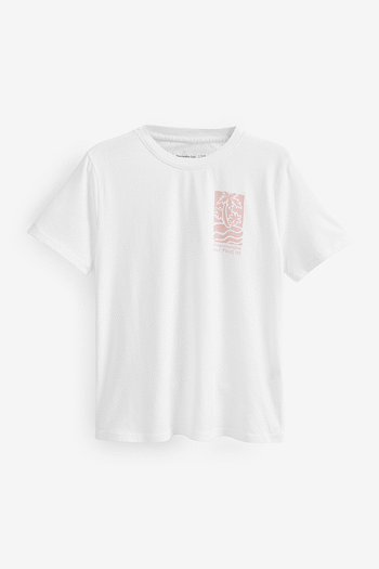 Abercrombie & Fitch Back Graphic White T-Shirt (D92445) | £15