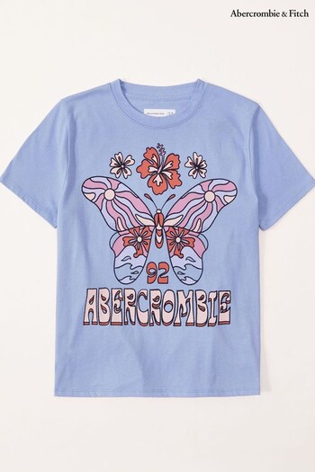 Abercrombie & Fitch Blue Graphic T-Shirt (D92447) | £19