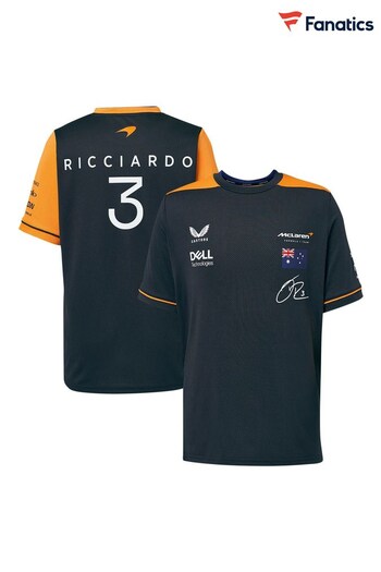 Fanatics Grey McLaren 2022 Team Drivers Set Up Daniel Ricciardo T-Shirt (D92469) | £45