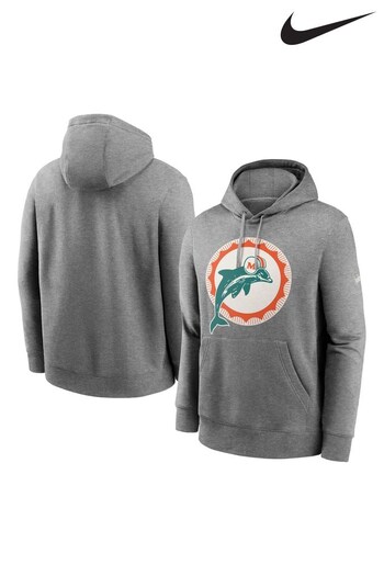 Nike Grey Fanatics Miami Dolphins Nike Rewind Club Fleece Hoodie (D92498) | £60