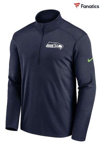 Nike Blue NFL Fanatics Seattle Seahawks Logo Pacer Half Zip Hoodie (D92500) | £55