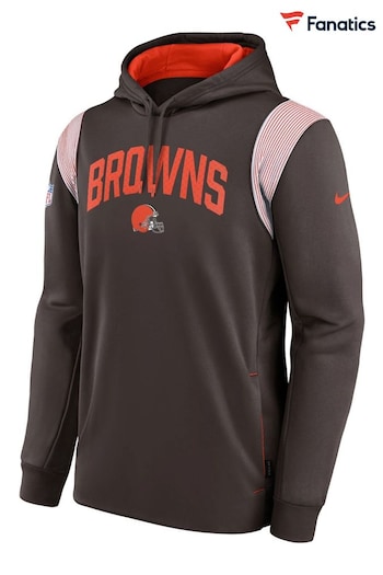 Nike Brown NFL Fanatics Cleveland Sideline Thermaflex PO Fleece Hoodie (D92507) | £70