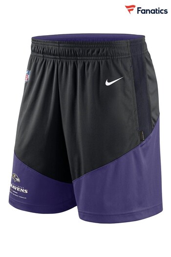 Nike Black Fanatics Baltimore Ravens Nike On field sideline Dri-Fit Knit Shorts (D92509) | £45