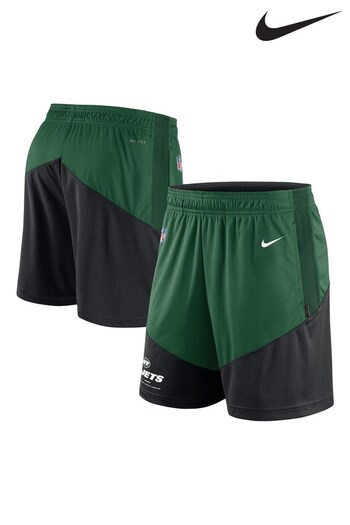 Nike Black Fanatics New York Jets Nike On field sideline Dri-Fit Knit Shorts (D92510) | £45