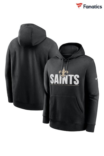 Nike Black NFL Fanatics New Orleans Saints Team Impact Club Fleece Hoodie (D92532) | £55