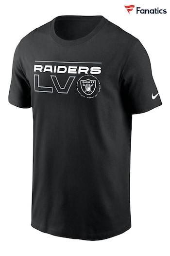 Nike Black Fanatics Las Vegas Raiders light nike Broadcast T-Shirt (D92537) | £25