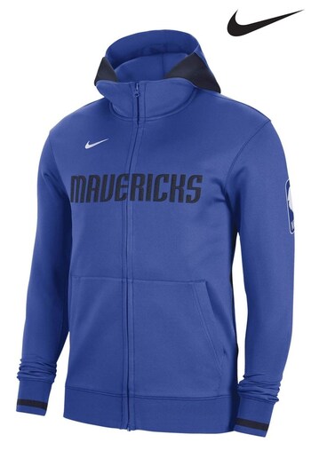 Nike Blue Fanatics Dallas Mavericks Nike Thermaflex Full Zip Hoodie (D92608) | £120