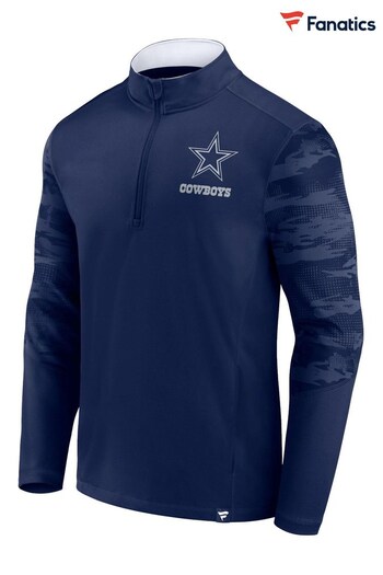 Fanatics Blue NFL Dallas Cowboys Iconic Defender Quarter Zip Sweat Top (D92613) | £48