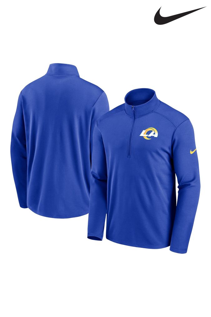 Nike Blue Fanatics Los Angeles Rams Nike Logo Pacer Half Zip Hoodie (D92622) | £55