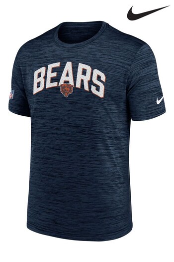 Nike Blue NFL Fanatics Chicago Bears On-Field Sideline Velocity T-Shirt (D92634) | £32
