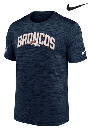 Nike Blue NFL Fanatics Denver Broncos On-Field Sideline Velocity T-Shirt (D92638) | £32