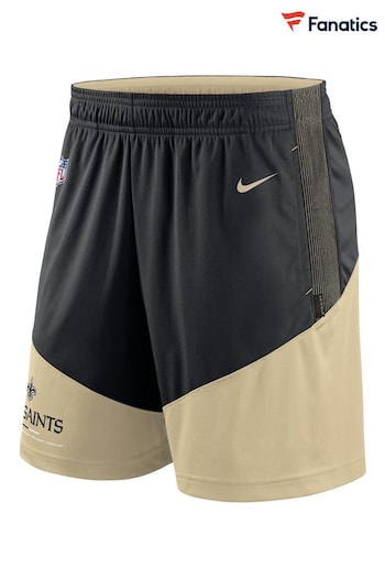 Nike Black NFL Fanatics New Orleans Saints On-Field Sideline Dri-Fit Knit Shorts (D92640) | £45