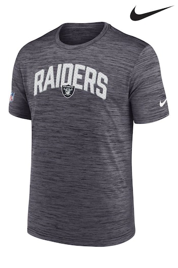 Nike Grey NFL Fanatics Las Vegas Raiders On-Field Sideline Velocity T-Shirt (D92643) | £32