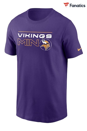 Nike Purple NFL Fanatics Minnesota Vikings Broadcast T-Shirt (D92658) | £25
