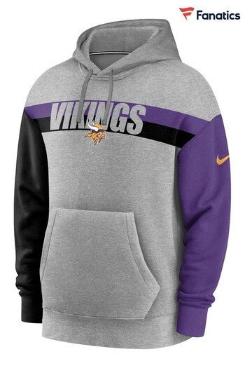 Nike Black Fanatics Minnesota Vikings Nike Wordmark Long Sleeve Heritage Hoodie (D92666) | £60