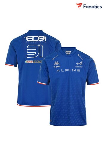 Fanatics Blue BWT Alpine F1 Team Ocon 2022 Driver T-Shirt (D92738) | £55