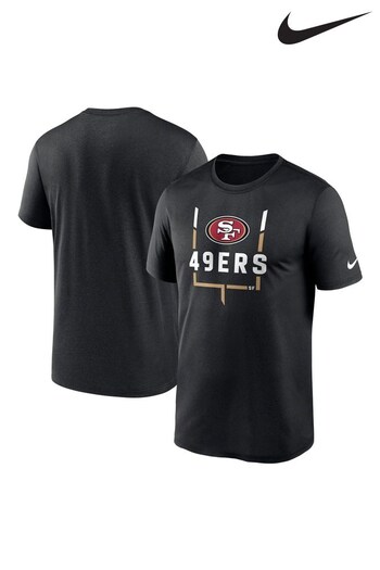 Nike Black NFL Fanatics San Francisco 49ers Legend Goal Post T-Shirt (D92934) | £32