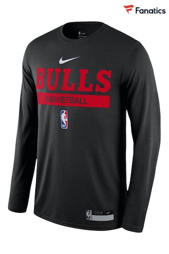 Nike Black Fanatics Chicago Bulls Nike Long Sleeve Practice T-Shirt (D92964) | £33