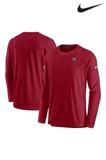 Fanatics Red San Francisco 49ers Nike Dri-Fit Player Long Sleeve Top (D92969) | £60