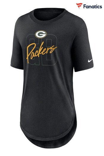 Nike Black NFL Fanatics Womens Green Bay Packers Weekend City Love T-Shirt (D92970) | £28