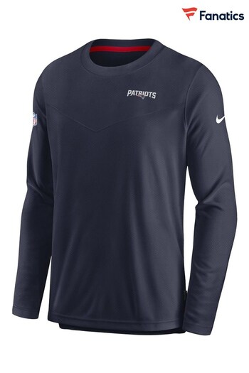 Nike Blue Fanatics NFL New England Patriots Dri-Fit Player Long Sleeve Top (D93004) | £60