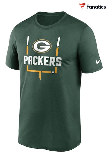 Nike Green NFL Fanatics Green Bay Packers Legend Goal Post T-Shirt (D93008) | £32